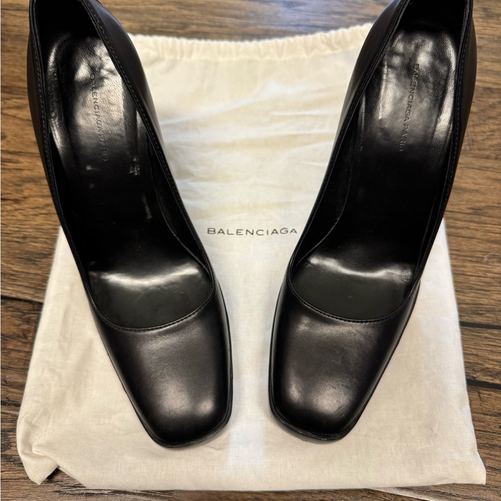 Balenciaga Black Leather Heels